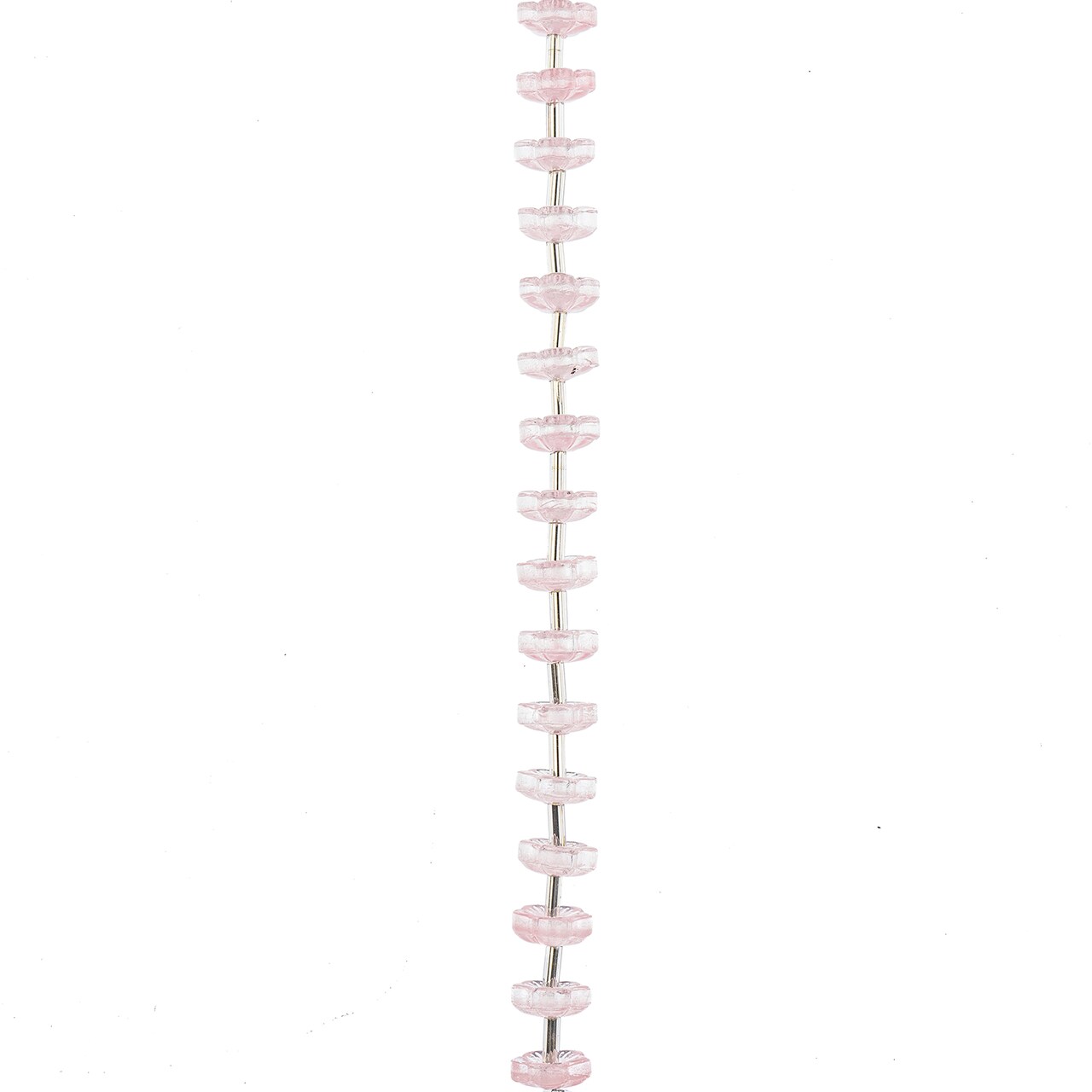 Crystal Lane DIY Glass Garden 8mm Opaque Small Flower Caps Bead Strand, 25pcs